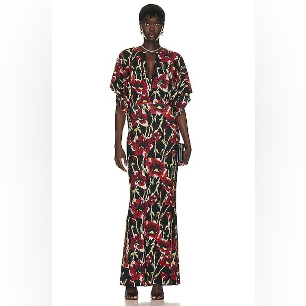 NWT!! Norma Kamali 
OBIE GOWN
color: Black Poppy
size: XXS